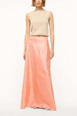 Staud Vincenzo Silk Maxi Skirt in Carnation 4